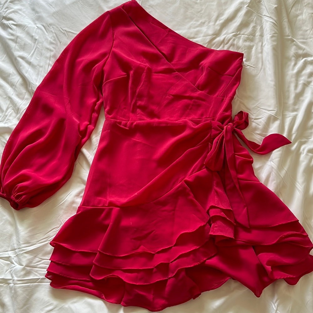 Pink One Shoulder Dress